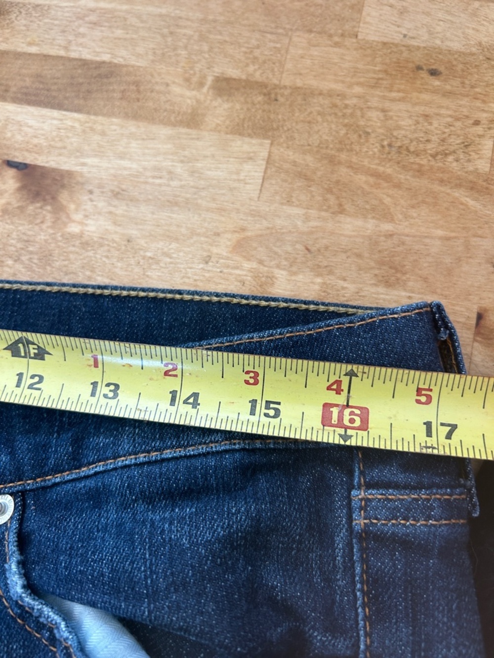 7 For All Mankind Low-Rise Bootcut Jeans Blue Denim Size 31 - Picture 8 of 10